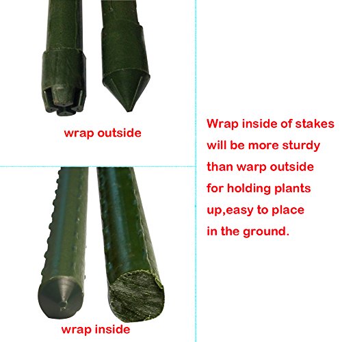 G-LEAF Sturdy Metal Garden Stakes 4 Ft Plastic Coated Steel Tube Plant Sticks for Tomato,Cucumber,Strawberry, Bean,Tree,Pack of 50