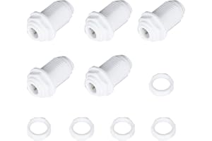 PureSec 1/4 Bulkhead Fitting RO Tubing Use for RO/DI System (5, 1/4" Tube O.D.)