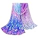 Tsmile Women Design Printed Silk Soft Silk Chiffon Shawl Wrap Wraps Scarf Scarves (Blue)