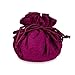 Drawstring Jewelry Pouch - Silk Jacquard (Geometric Raspberry)