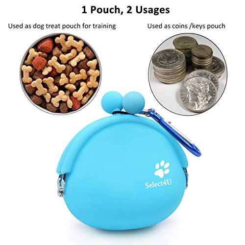 Select4U Silicone Dog Treat Pouch Reusable Dog Training Bag Treat Pouch,Small Pet Snack Pouch