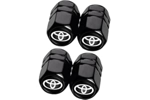 BALTHUS Car Tire Valve Stem Caps,4pcs Metal Car Tire Valve Caps/Dust Caps for Toyota car, Leak-Proof,Screw-on,Easy Grip,Black