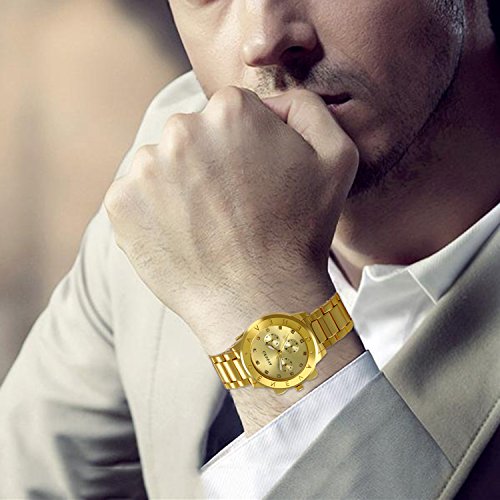 JewelryWe Reloj de cuarzo Hombre de caso Business pulsera acero inoxidable aleación Fantasía longitud 23.5 cm - Imagen 6
