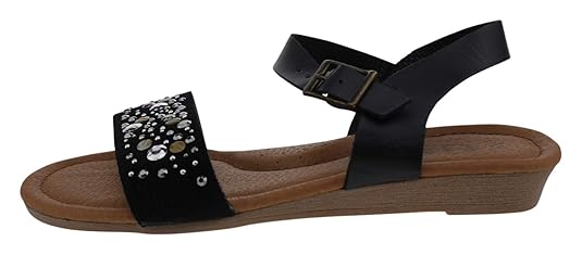 Billowy 5834c70 Leder Sandalen schwarz