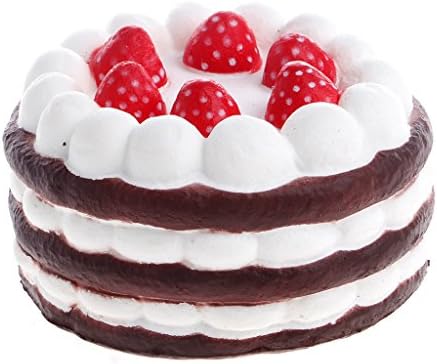 Coldtoy Cute Squishies, Slow Rising Soft Squishies, Charms Toy for Stress Relief and Time Killing, all kinds of Squishies, best for Kids Christmas gift (Strawberry cake-Brown)