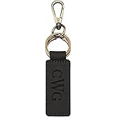 Onedor Custom Keychain, Personalized keychains, Genuine Leather Key Chain Holder Engrave Name Text, Customized Gifts for Men