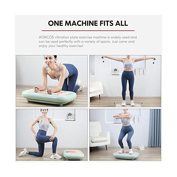 AOKCOS Vibration Plate Exercise Machine, 3D/4D Powerful Motors Oscillation, Full Body Workout Fitness Platform with Loop…