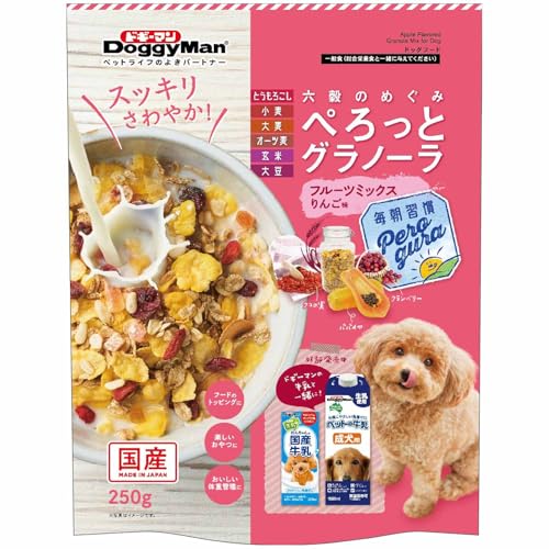 ドギーマン ぺろっとグラノーラ フルーツミックス りんご味 犬用フード 250g
