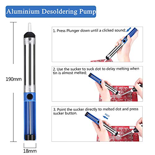 Craftsboys Soldering Iron Kit Electronics, 60W Adjustable Temperature Welding Tool, 5pcs Soldering Tips, Desoldering Pump, Soldering Iron Stand, Tweezers