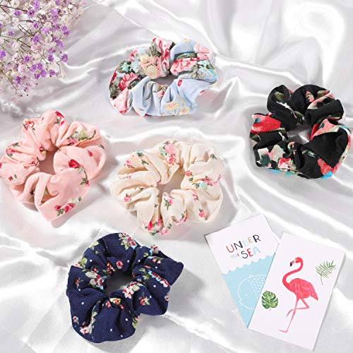 Hair Scrunchies Cotton Elastic Hair Bands 15 Pcs Scrunchies for Hair Accessories for Women or Girls - Thumbnail 7