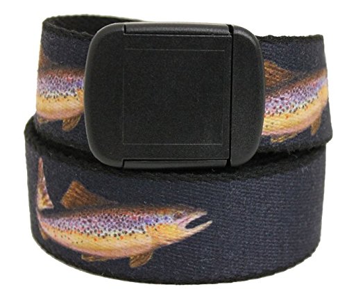 Navy Rainbow Trout Hiker Web Belt Made in USA by Thomas Bates