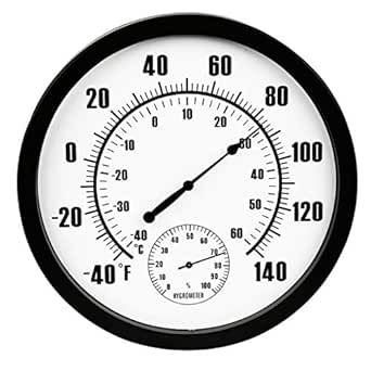 HUIJUAN Termómetro Interior al aire libre 10"Patio Termómetro de pared