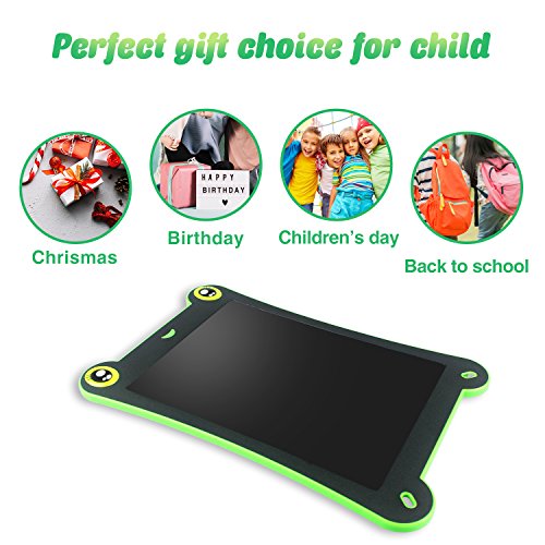 LCD Writing Tablet Frog Pad WOBEECO Children Doodle Pad Scribble Game Magnetic Drawing Board Kid’s Fun Toy Smart Learning Tool 2 Styluses Included (Blue) - Thumbnail 5