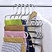 6 pack, Larnn S-shape Stainless Steel Hanger with 5 Layers storage rack for Clothes