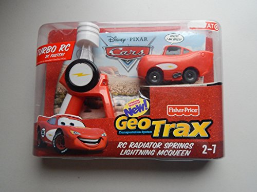 Disney Pixar Cars Geo Trax Turbo R/C Car Sponsorless Lightning McQueen