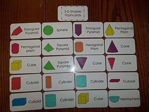 Amazon.com: 20 laminated 3D Shapes Flashcards.: Handmade