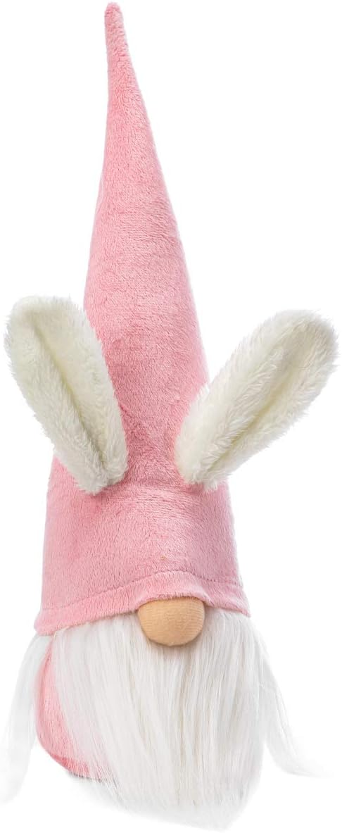 Funoasis Easter Bunny Gnome Spring Gnomes Easter Holiday Home Decoration Gnome Plush Handmade Rabbit Gifts Swedish Tomte Elf ( Pink Bunny, 16 Inches)