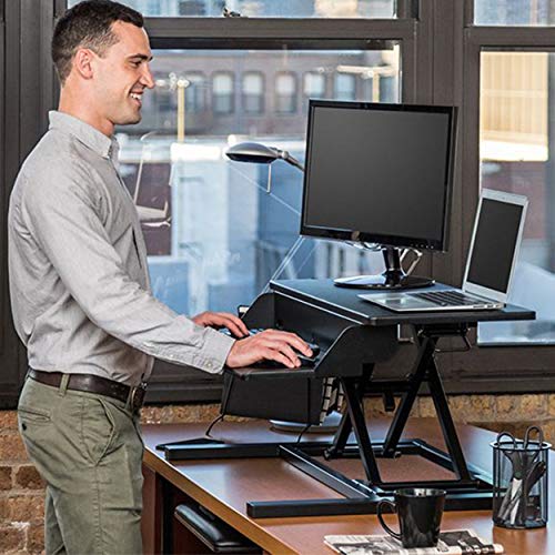 Stand Up Desk Store AirRise Pro Two Tier Standing Desk Converter Monitor Stand with Builtin