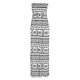 Oops Outlet Women's Printed Gathered Boobtube Bandeau Sheering Long Maxi Dress Plus Size US 18 Aztec Monochrome
