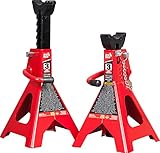 Torin Big Red Steel Jack Stands: Double Locking, 3 Ton (6,000 lb) Capacity, 1 Pair