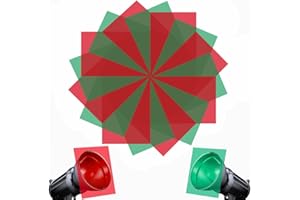 ANTFEES 16 Pcs Christmas Gel Filters, Red and Green Colored Overlays Correction Lighting Filters for Christmas Landscape Led Light or Reading, 11.7 x 8.5 Inches