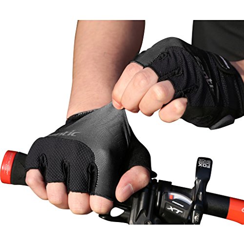 image for SANTIC Classic Fingerless Cycling Gloves with Shock-absorbing Foam Pad