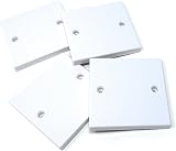 DRUT 4Pcs Single Blanking Plate Cover 86x86mm White with Screws Back Box view 2