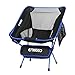 ENKEEO Camping Chair Folding Portable Mesh Picnic Seat with 330 lbs. Capacity, Backrest, Pocket and Carry Bag, for Fishing, Hiking, Picnic and Travel