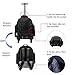 Racini Business Travel Nylon Waterproof Rolling Backpack, Freewheel Wheeled Backpack with Two Extra Wheels for Exchange (Black)