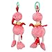 FOREAST Flamingo Toys Baby Rattles Soft Stuffed Animal Crib Handbells Infant Gifts for Boys / Girls