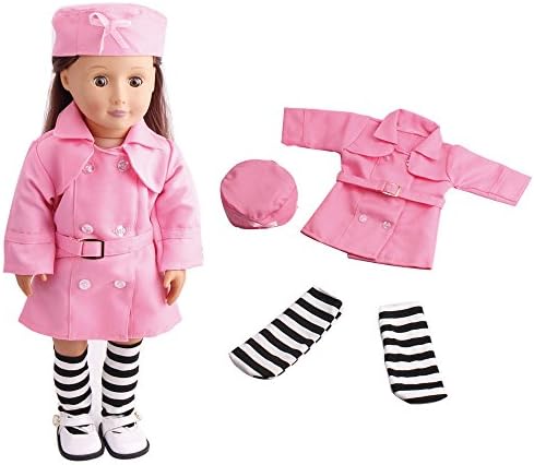 Spritumn Education Toys 3PC Doll Clothes Work Uniform With Hats And Socks For 18 Inch American Girl Doll , 18-Inch American Girl Doll Nurse Skirt 3 Piece Set C49 (Excluding Dolls)