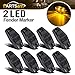 Partsam 8pcs 12V LED Light 2 Diode Smoke Lens/Amber Universal Mount Clearance Side Marker Trailer