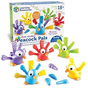 Learning Resources Fine Motor Peacock Pals – 5 Pieces, Ages 18+ months Toddler Learning Toys, Fine Motor and Sensory…