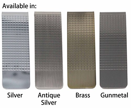 Pebble Grain Brass Stainless Steel Boxed Money Clip