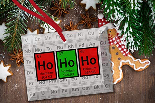 Ho Ho Ho Periodic Table of Elements Glass Christmas Ornament - Thumbnail 4