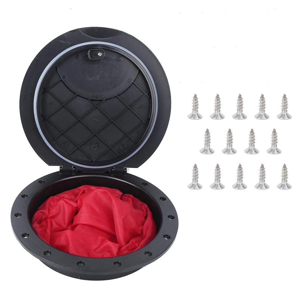 Alomejor Kayak Hatch Cover 9IN Standard Round Compartment Cover Kit ABS Plastic with Red Storage Bag Waterproof for Rigging Kayak