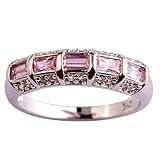 Psiroy Women's 925 Sterling Silver 1cttw Pink Topaz Filled Ring