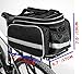 Disconano Waterproof Multi Function Excursion Cycling Bicycle Bike Rear Seat Trunk Bag Carrying Luggage Package Rack Pannier with Rainproof Cover (Black)