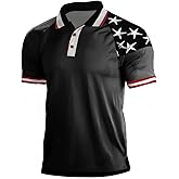 KUFORES Mens American Flag Patriotic Polo Shirts