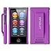 Minisuit JAZZ Slim Shell Case with Belt Clip + Screen Protector for iPod Nano 7 or 8 / 7th or 8th Gen (Rubberized Purple)