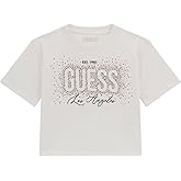 GUESS Girls' Eco Short Sleeve Midi T-Shirt, Pure White