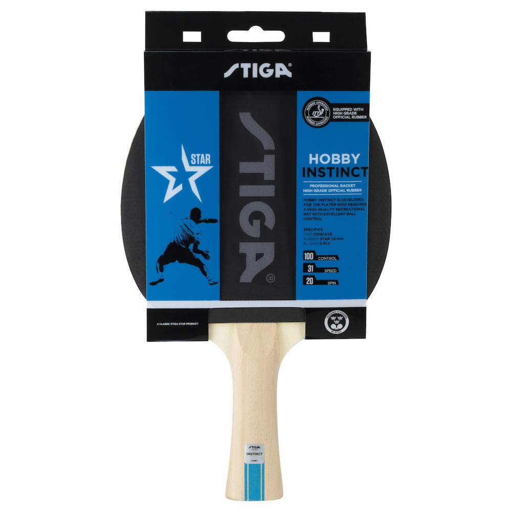 STIGA Hobby Instinct 1-Star Table Tennis Bat for Children and Beginners, Black/Red
