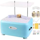 Buenoarte Portable Stained Glass Grinder Machine, Glass &amp; Ceramic Grinding Tool Kit For DIY Craft，Mini Glass Grinder Machine，Comes with 2 grinding bits (Blue)
