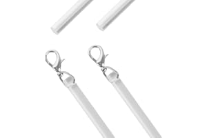 szkoo Curtain Pull Wand,24.4 Inches Acrylic Clear Curtain Rod with Hook Ideal for High Hanging Curtain Opening-Closing(Clear, 2pcs)