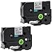 Molshine Compatible Laminated Labeling Label Tape Replacement for TZe-251 Black on White (0.94inch 1/1inch 24mm) 2 Pack