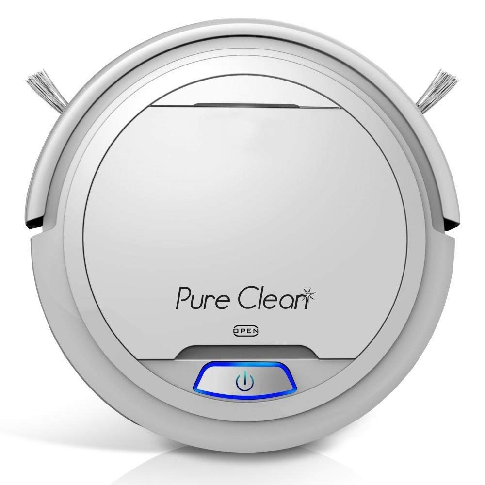 PUCRC25 Automatic Robot Vacuum Cleaner - Lithium Battery 90 Min Run Time - Robotic Auto Home Cleaning for Clean Carpet and Hardwood Floor Dry Mopping - Pet Hair Allergies Friendly - Pure Clean