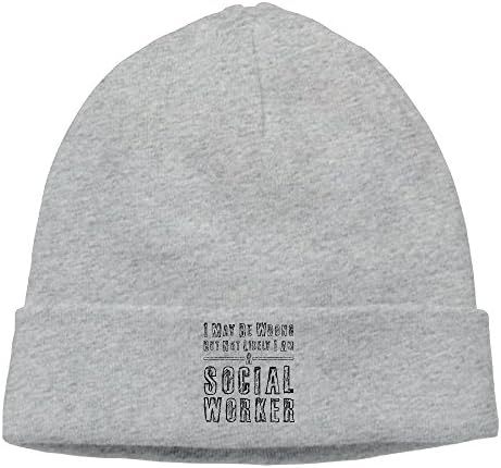 Zlkshop17 I May Be Wrong But Not Likely I Am A Social Worker Printed Sport Head Cap Snapback Cap Hip Hop Hat Knit Cap