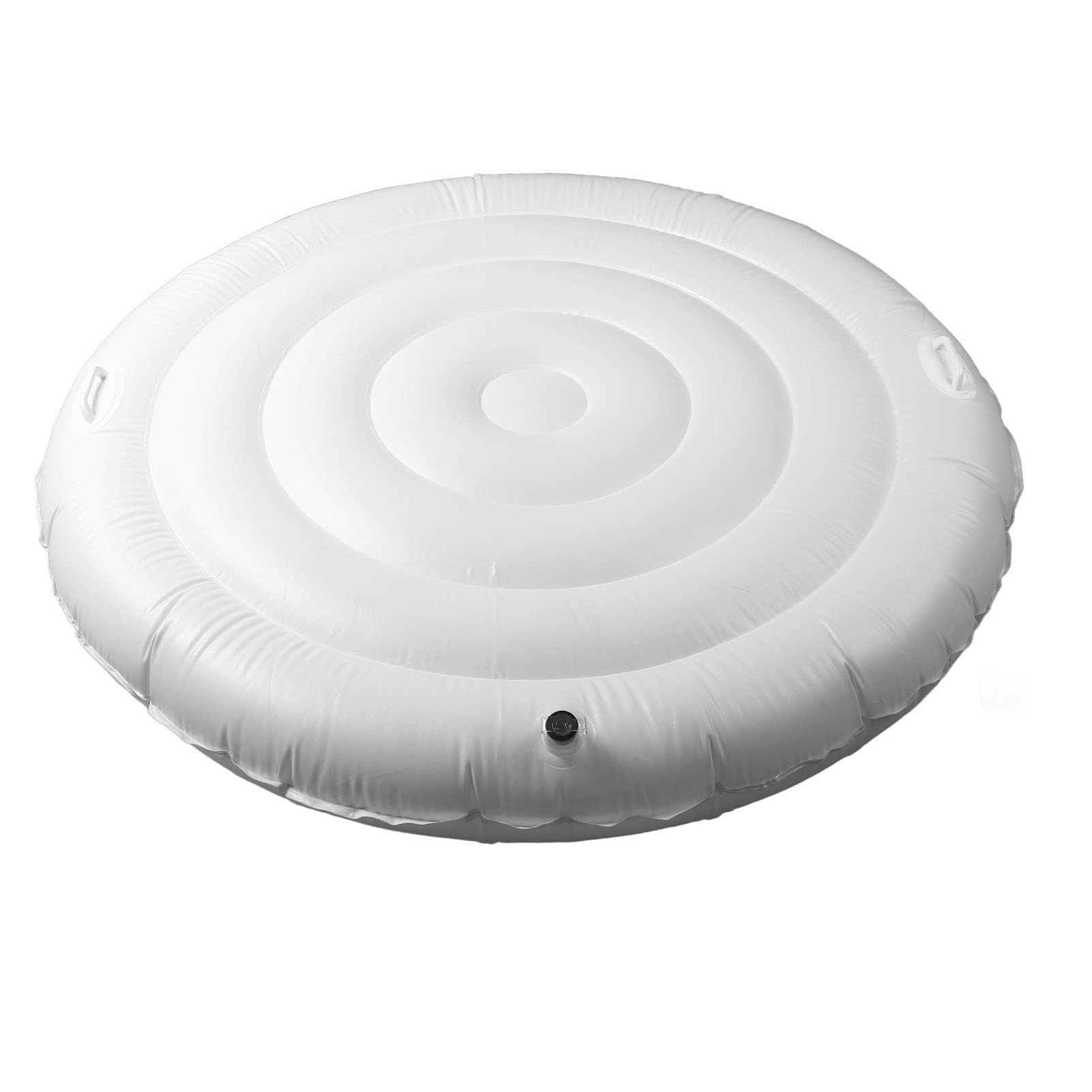 4.5 Ft Round Inflatable Hot Tub Cover, Foldable Energy Saving Lid Replacement for Outdoor Inflatable Hot Tubs