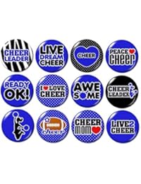Blue Cheerleading Buttons Pins