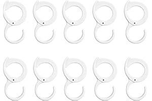 Simfree S Hooks,S Hooks for Hanging,Heavy Duty S Hooks,Plastic Hanging Hooks with Safety Adjustable Gear, Windproof Hook for Hanging Coats,Clothing,Bags,Jeans,Towels(White-10pcs)